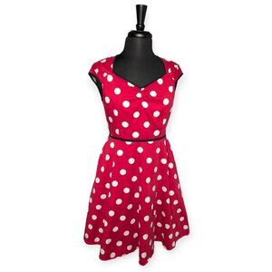 Disney Parks Dress Shop Minnie Mouse Red & White Polka Dot Dress Size Medium